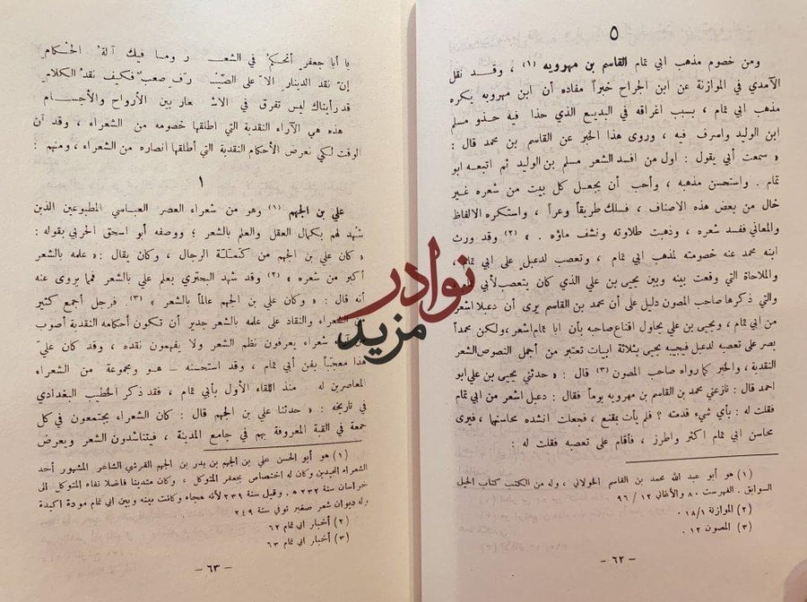 الحركة النقدية حول مذهب ابي تمام تاريخها وتطورها واثرها في النقد العربي /محمود الربداوي