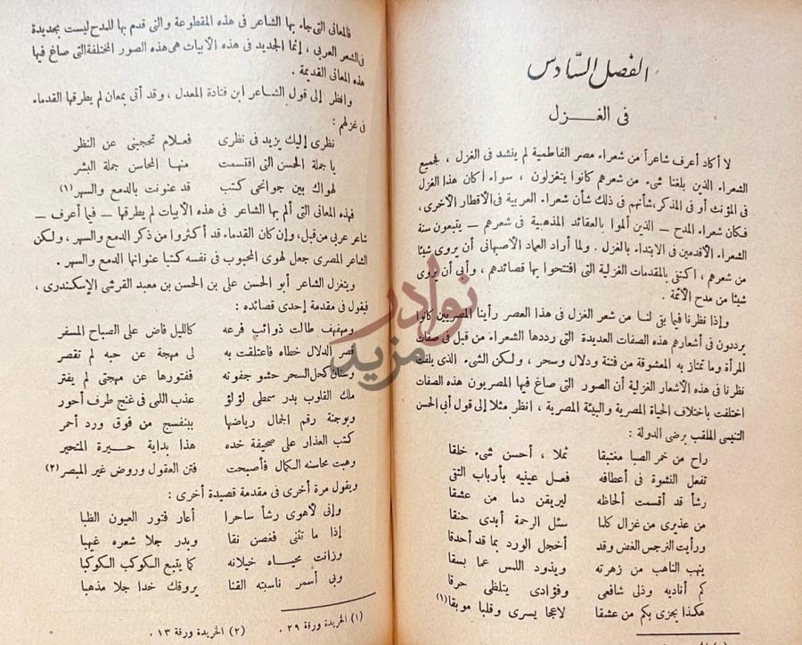 فصل كتاب في ادب مصر الفاطمية الفصل السادس