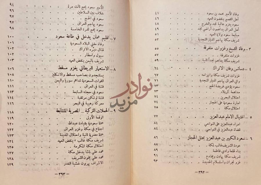 فهرس كتاب تاريخ المملكة العربية السعودية في ماضيها وحاضرها