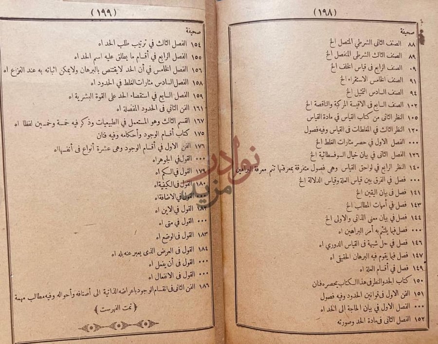 فهرس كتاب معيار العلم في فن المنطق