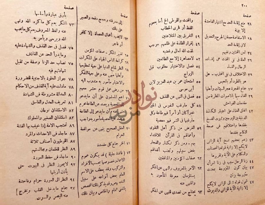فهرس كتاب تفسير سورة النور