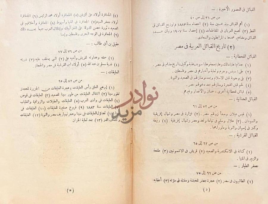 فهرس كتاب العليقات والجعافرة وقبائل اخرى