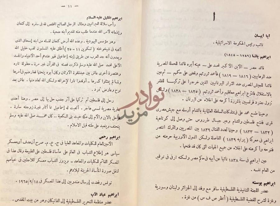 صفحة داخلية كتاب الموسوعة الفلسطينية أبا الأيبان