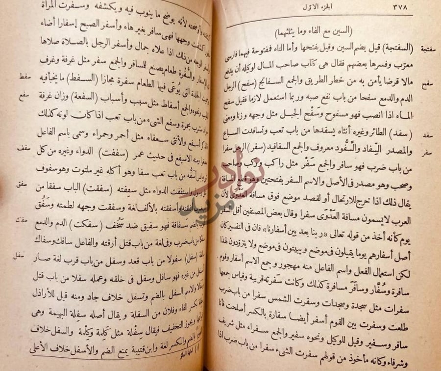 صفحة داخلية كتاب المصباح المنير في غريب الشرح الكبير مجلد