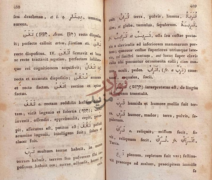 صفحة داخلية كتاب معجم ليكسكون لاتيني عربي Pages from the