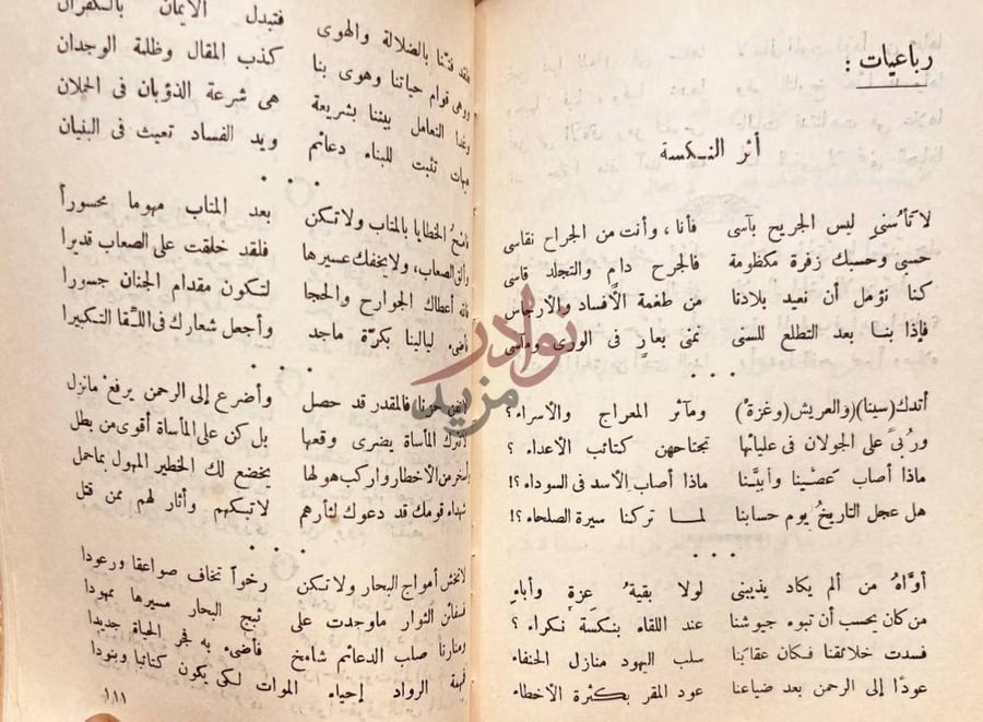 صفحة داخلية كتاب المرصاد رباعيات