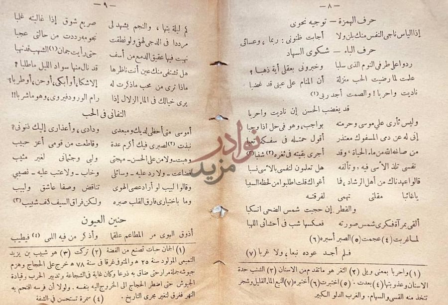 صفحة داخلية كتاب ديوان ابن سهل الاسرائيلي التغاني في الحب