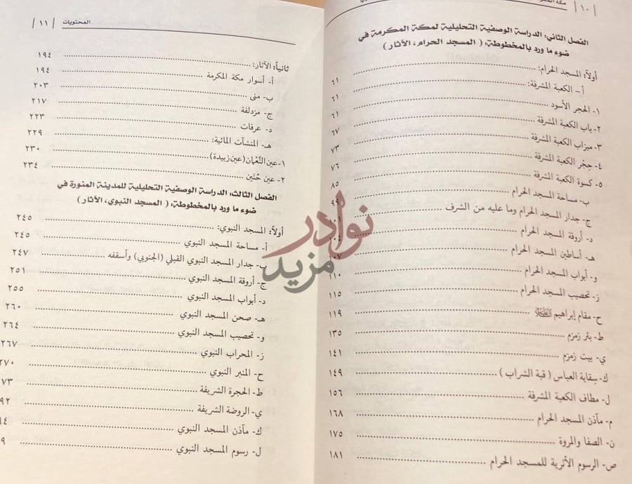 فهرس كتاب مكة المكرمة والمدينة المنورة المحتويات