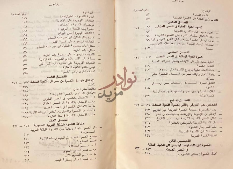 فهرس كتاب كسوة الكعبة المعظمة عبر التاريخ