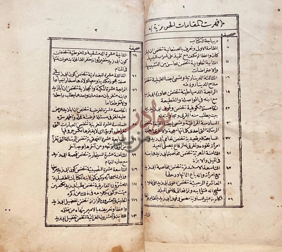 فهرس كتاب مقامات الحريري فهرس المقامات