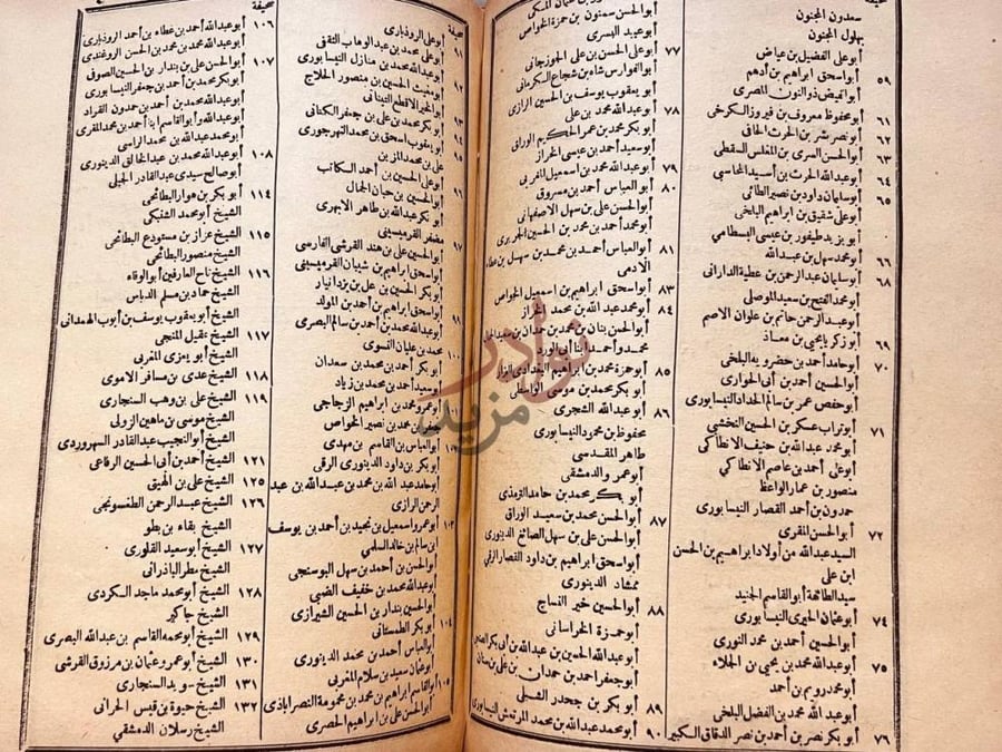 فهرس كتاب الطبقات الكبرى او لواقح الانوار في طبقات الاخيار