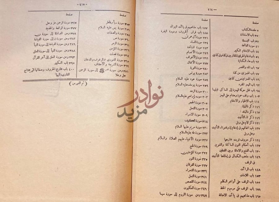فهرس كتاب سراج القاري المبتدي وتذكار المقرى المنتهي فهرس