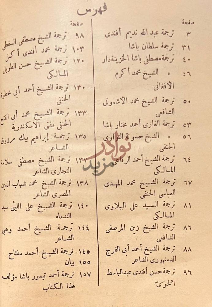 فهرس كتاب تراجم اعيان القرن الثالث عشر واوائل الرابع عشر