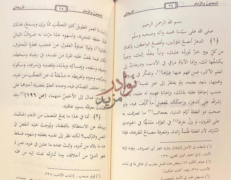 صفحة داخلية كتاب المصون والزمام نص شعري ونثر مشروح