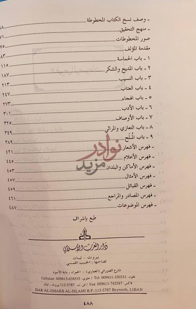 فهرس كتاب المنثور البهائي