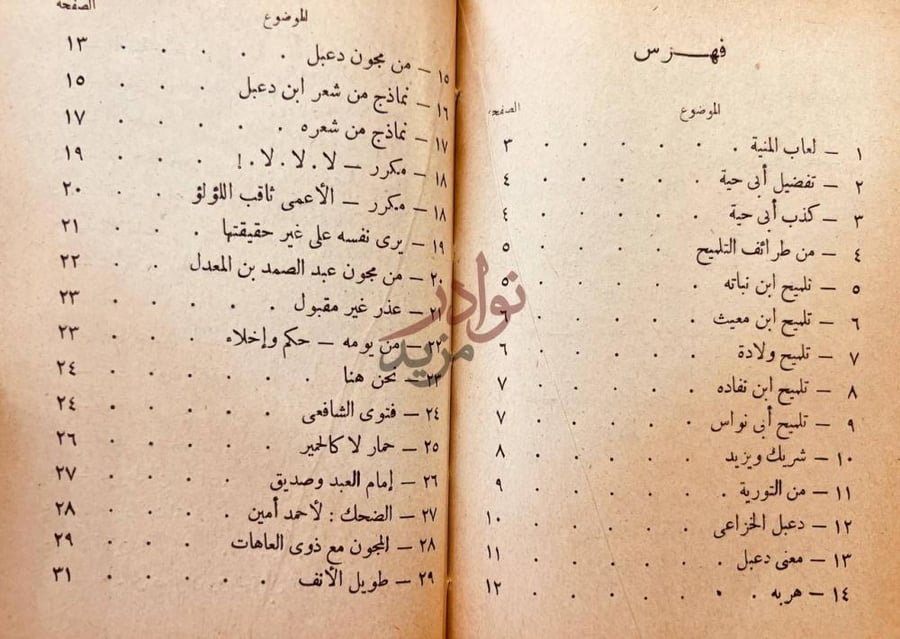 فهرس كتاب الفكاهة والمجون في الوطن العربي فهرس