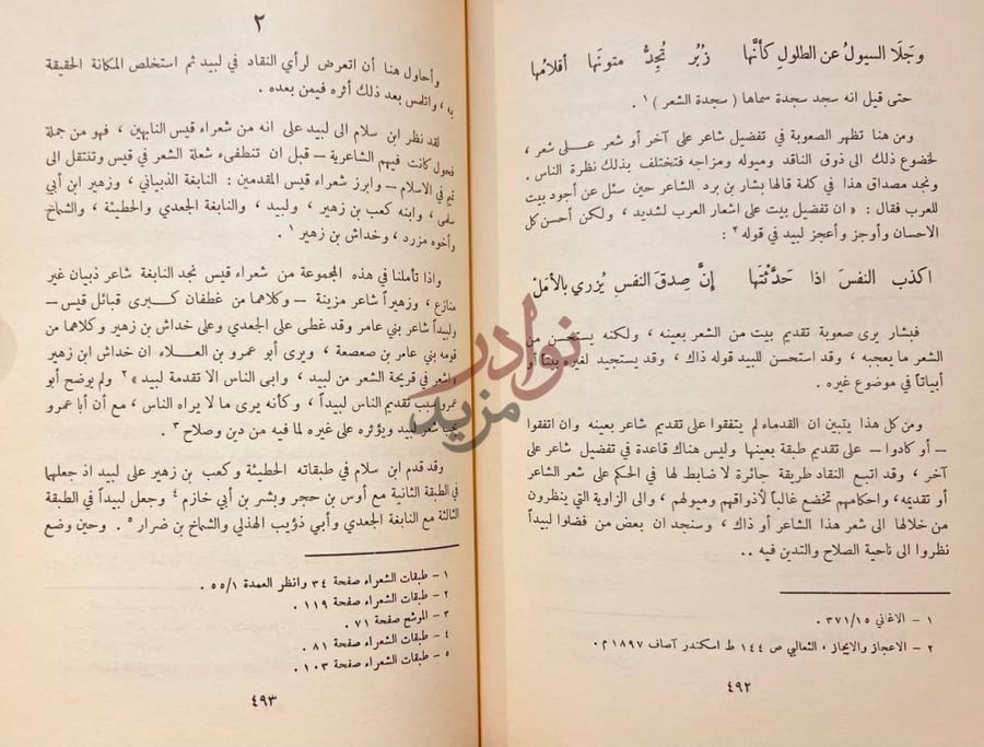 صفحة داخلية كتاب لبيد ابن ربيعة العامري