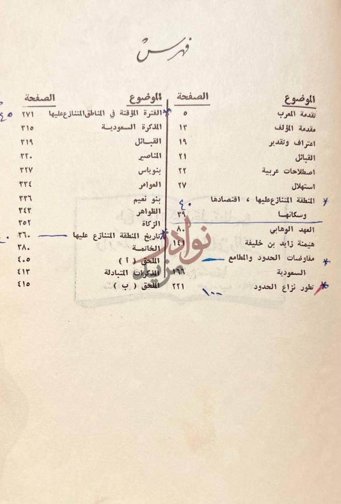 فهرس كتاب الحدود الشرقية لشبه الجزيرة العربية فهرس