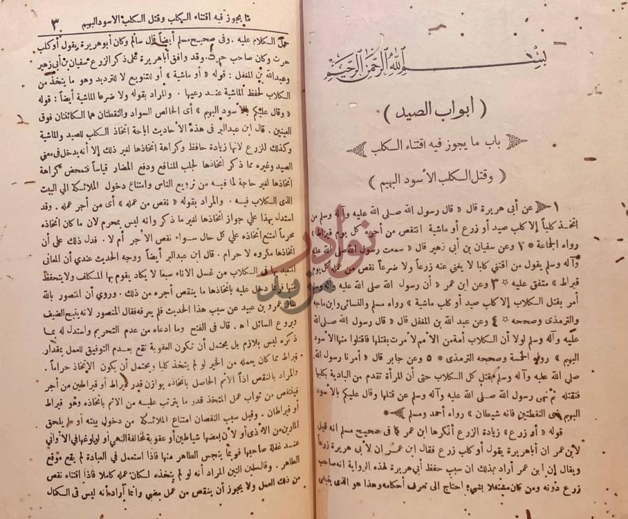 صفحة داخلية كتاب نيل الاوطار شرح منتقى الاخبار من احاديث سيد