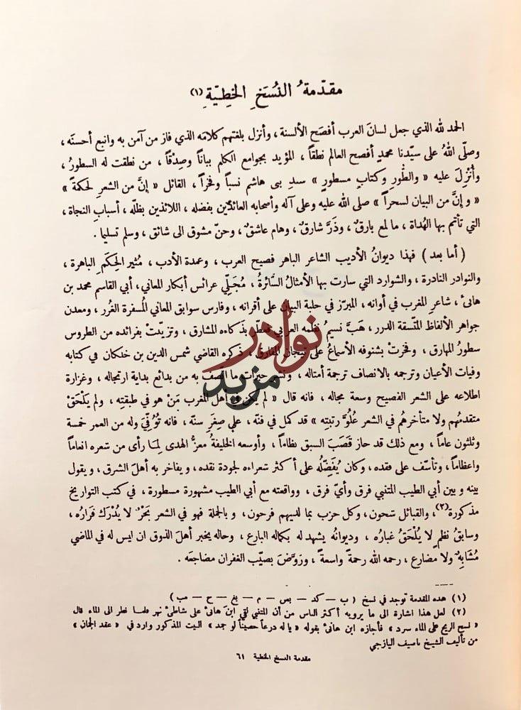 تبيين المعانى فى شرح ديوان ابن هانئ زاهد علي