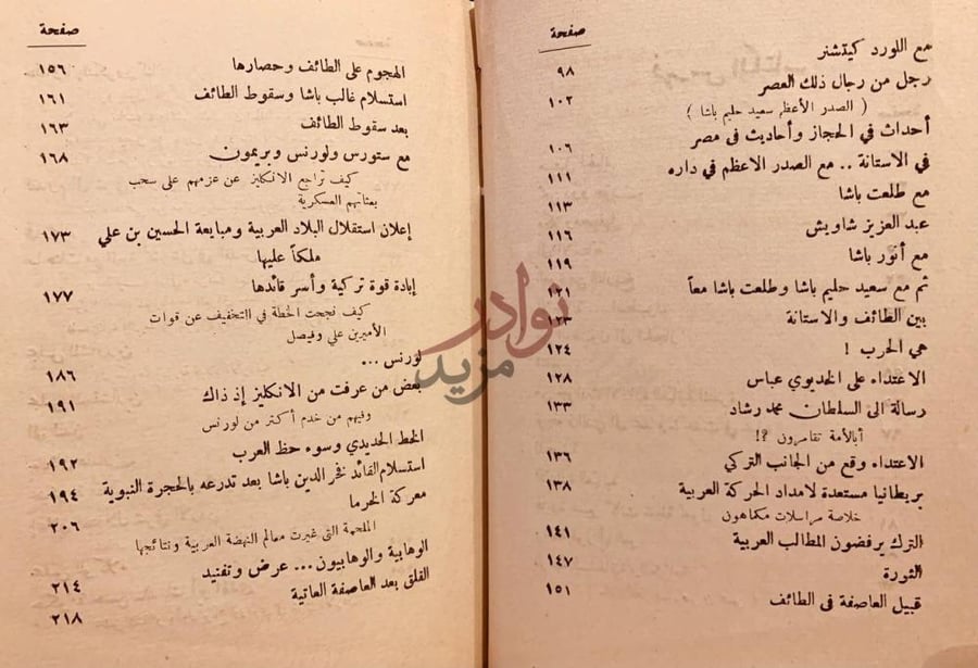 فهرس كتاب مذكرات الملك عبدالله بن الحسين
