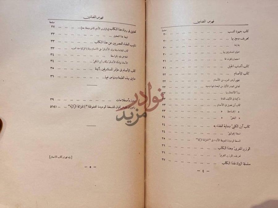 فهرس كتاب الاصنام فهرس المضامين