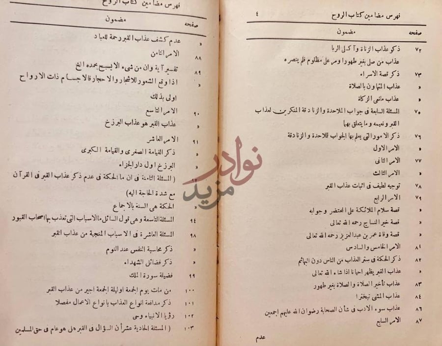 فهرس كتاب الروح فهرس مضامين كتاب