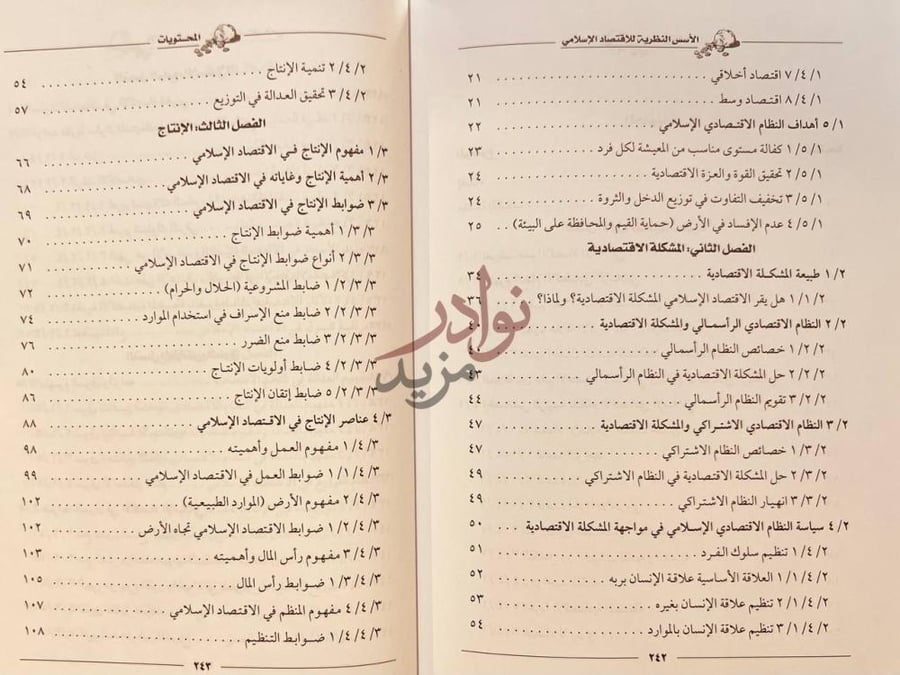 فهرس كتاب الاسس النظرية للاقتصاد الاسلامي المحتويات