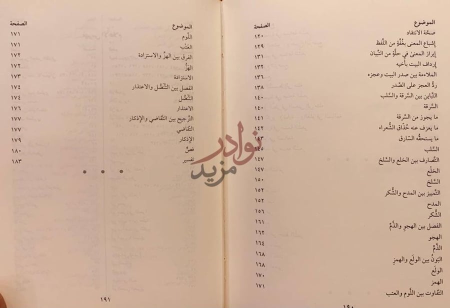 فهرس كتاب البديع ديوان على بن افلح محمد العبسي