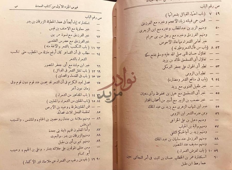 فهرس كتاب العمدة