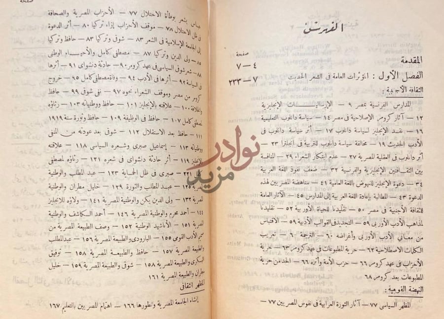 فهرس كتاب في الادب الحديث الفهرس
