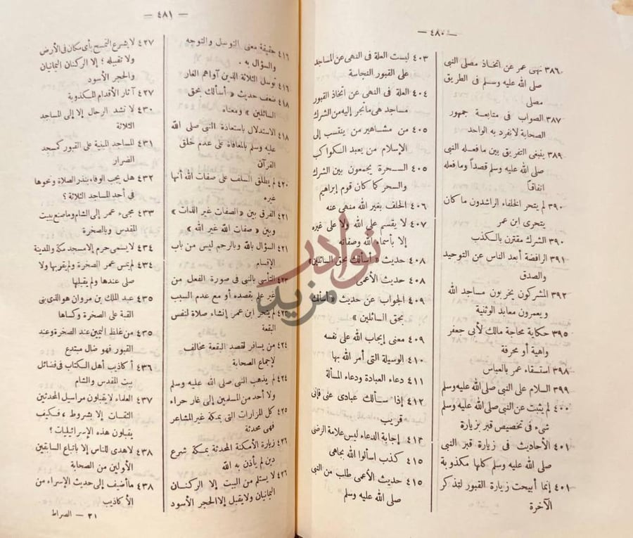 فهرس كتاب اقتضاء الصراط المستقيم مخالفة اصحاب الجحيم