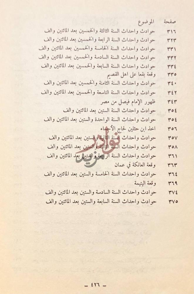 فهرس كتاب عنوان المجد في تاريخ نجد الموضوع صفحة