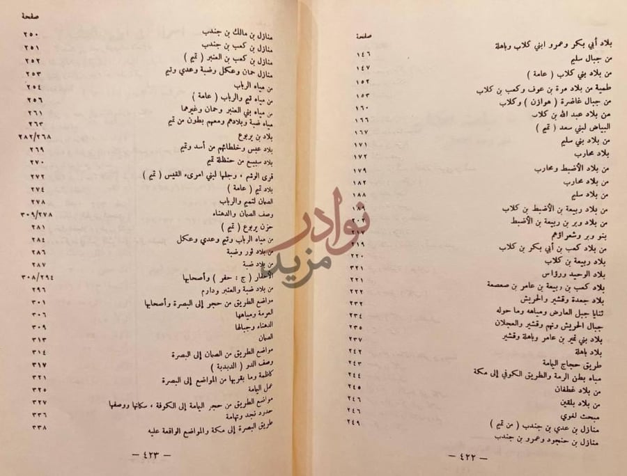 كشاف كتاب بلاد العرب