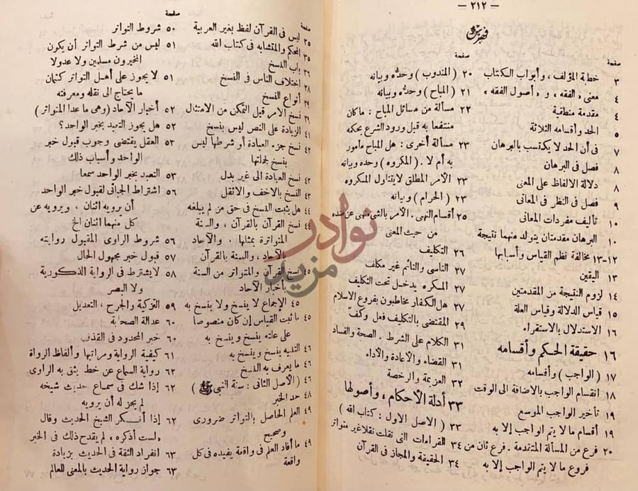 فهرس كتاب روضة الناظر وجنة المناظر في اصول الفقه فهرس