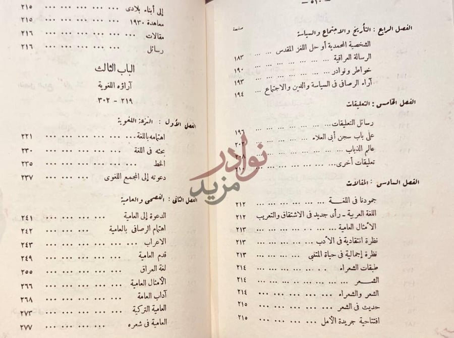 فهرس كتاب الرصافي اراؤه اللغوية والنقدية