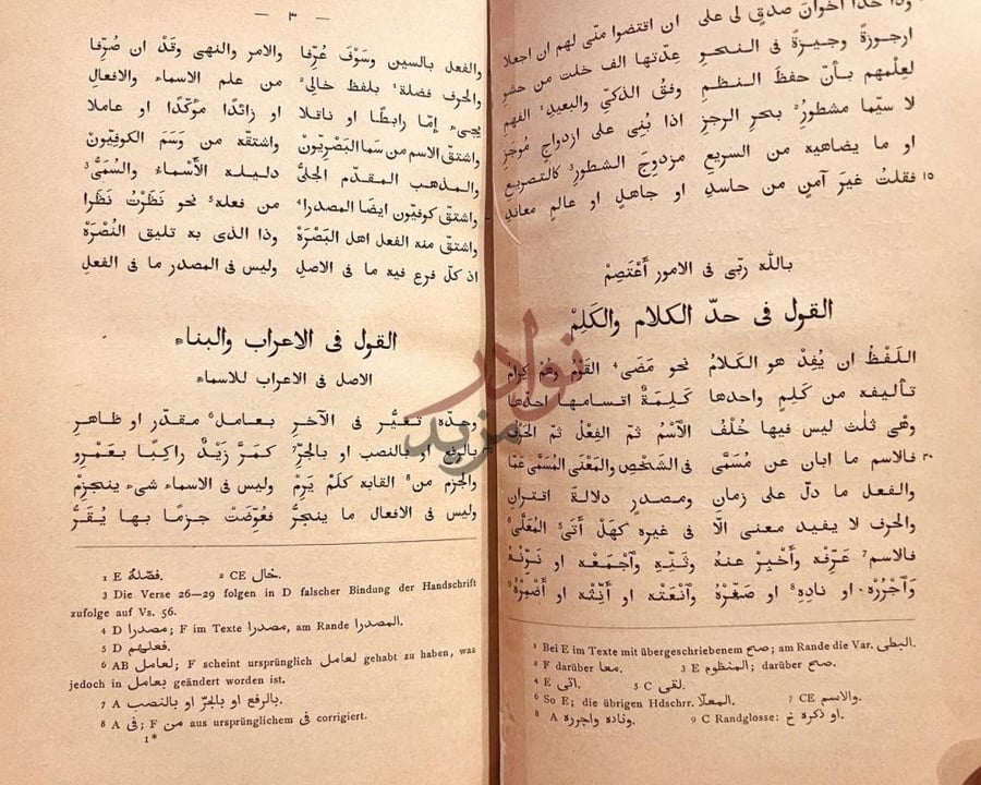 صفحة داخلية كتاب الدرة الالفية في علم العربية