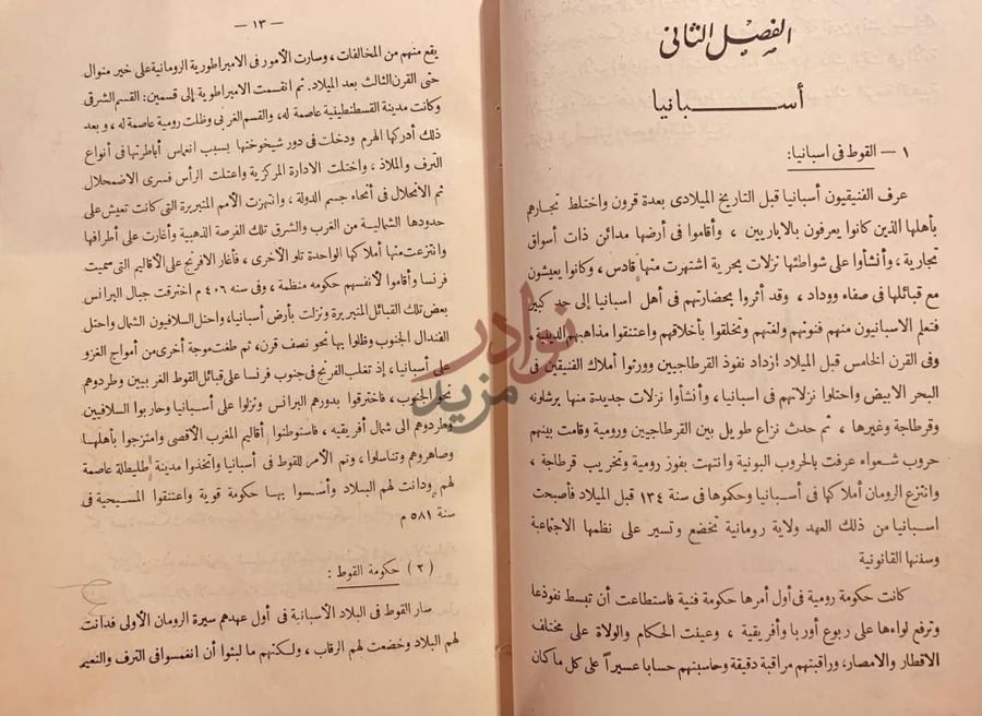 صفحة داخلية كتاب تاريخ العرب في افريقية والاندلس