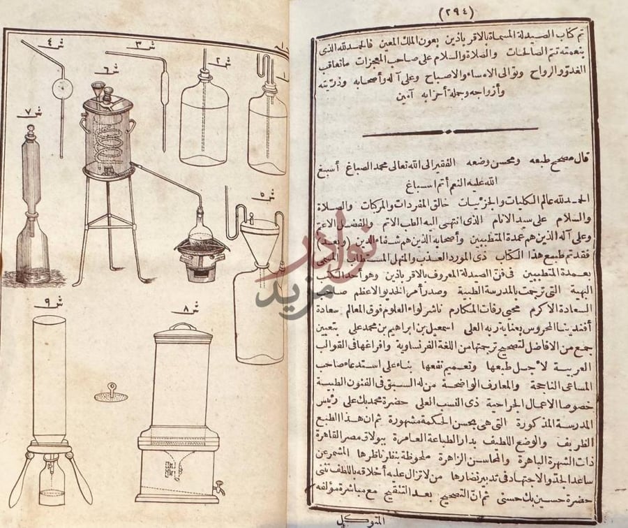 صفحة داخلية كتاب عمدة المتطببين في فن الصيدلة المعروف