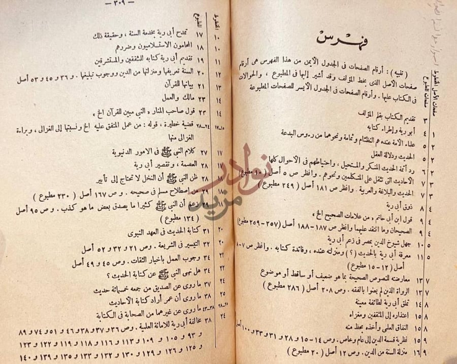 فهرس كتاب الانوار الكاشفة فهرس