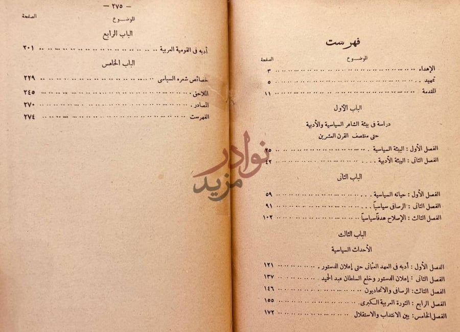 فهرس كتاب معروف الرصافي حياته وادبه السياسي فهرست