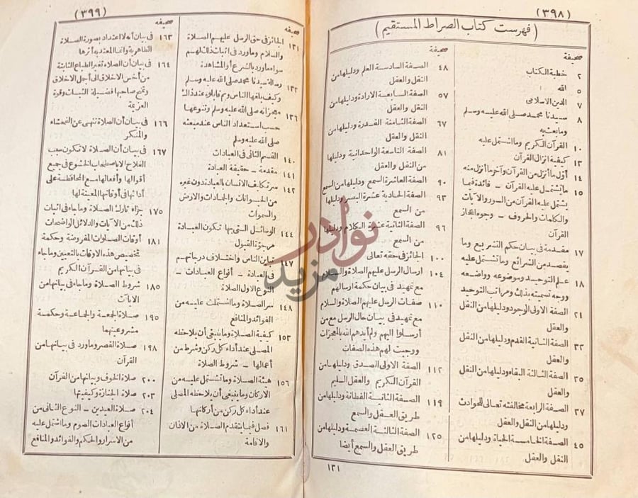 فهرس كتاب الصراط المستقيم فهرست كتاب الصراط