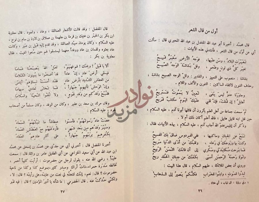 صفحة داخلية كتاب جمهرة اشعار العرب أول من قال الشعر