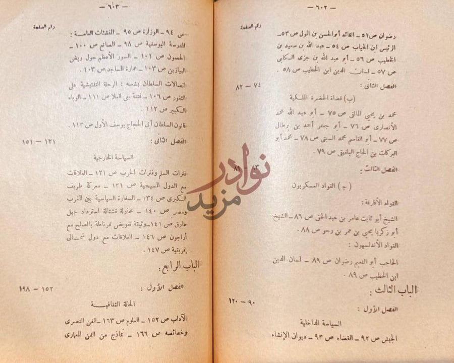 فهرس كتاب يوسف الاول ابن الاحمر سلطان غرناطة