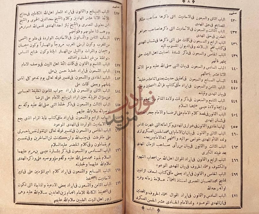 فهرس كتاب ينابيع المودة