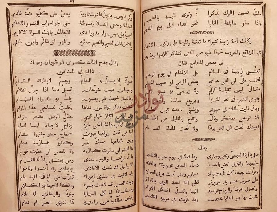 صفحة داخلية كتاب منية النفس في اشعار عنتر عبس