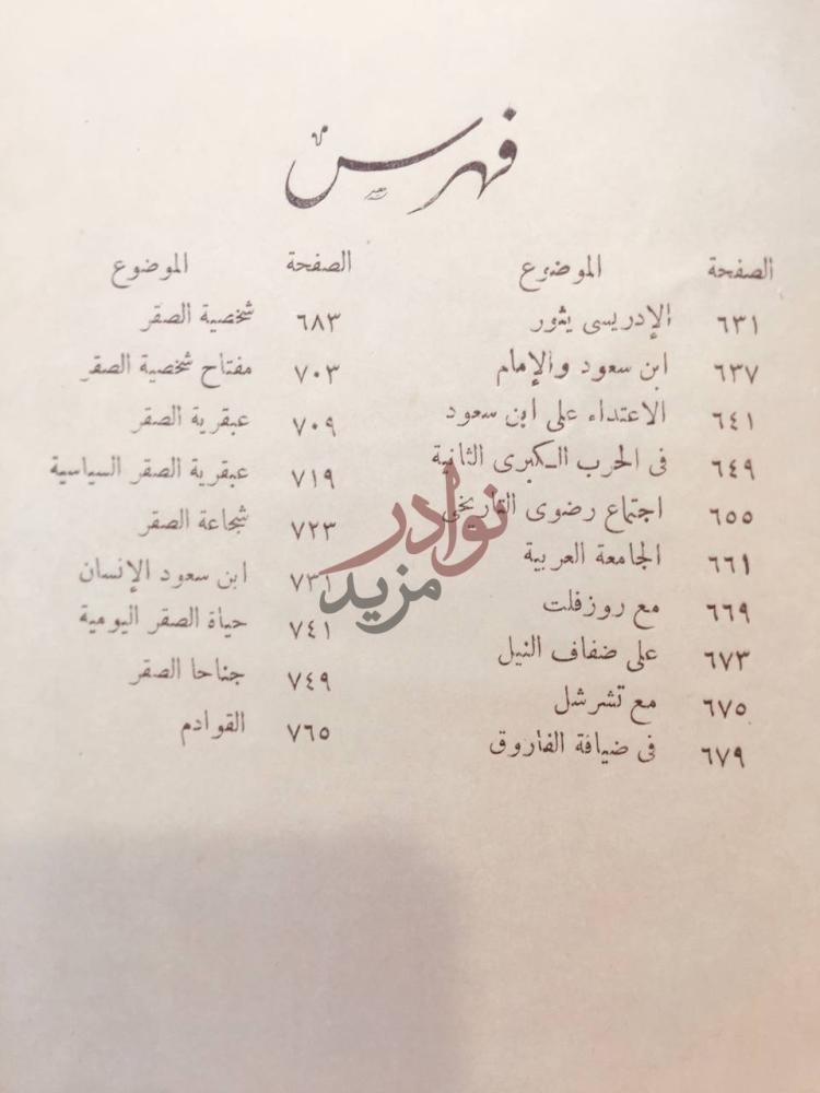 فهرس كتاب صقر الجزيرة فهرس
