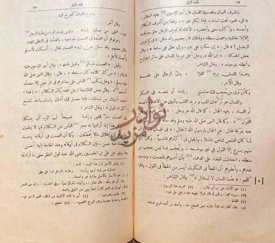 صفحة داخلية كتاب نقد النثر وجرح اللسان جرح اليد