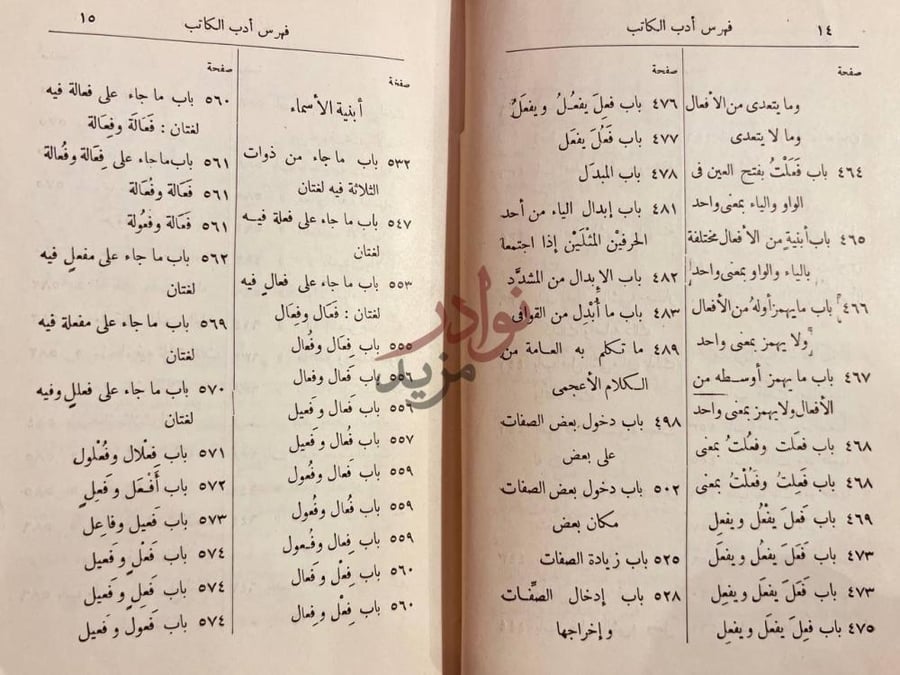 فهرس كتاب ادب الكاتب فهرس أدب الكاتب