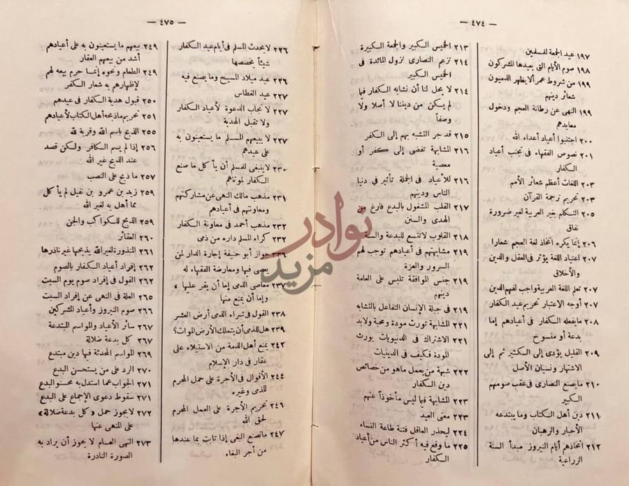 فهرس كتاب اقتضاء الصراط المستقيم مخالفة اصحاب الجحيم